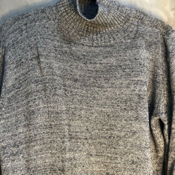 Gap Womens Gray Marled Mock Turtle Neck Sweater Button Ribbed Long Sleeve Relax - Picture 6 of 13